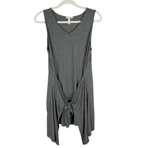 Soma Gray Asymmetrical Knot Front Tunic Top Women's M Sleeveless Soft Stretch